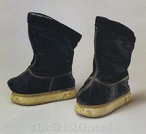 石青色小朝靴