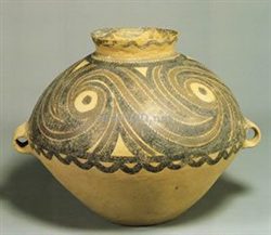 彩陶双耳大壺
