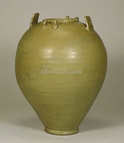 青磁六耳壺